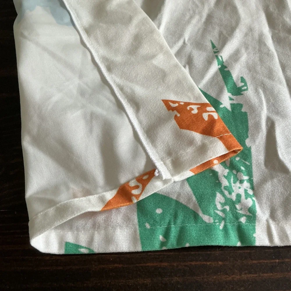 Kids Dinosaur Print Curtain Panels White Blue Green Orange Set of 2 28x61
